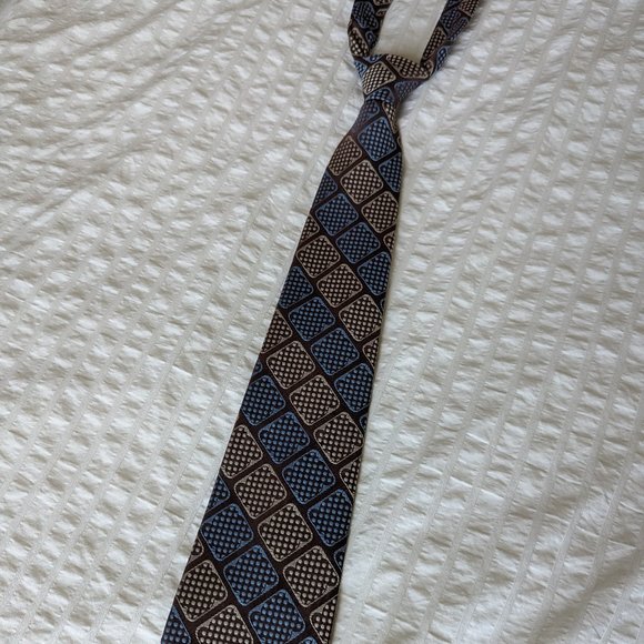 Vintage Brown and Blue Tie - Picture 1 of 3